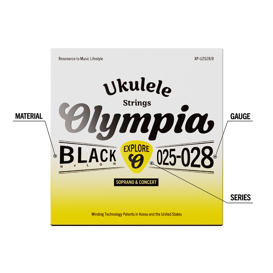 Set de Cuerdas Ukelele Soprano/Concierto XP-U2528/B Olympia