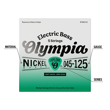 Set Bajo Eléctrico 5 45-125 XP-B45125 Olympia