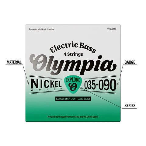 Set de Cuerdas para Bajo Eléctrico 35-90 XP-B3590 Olympia