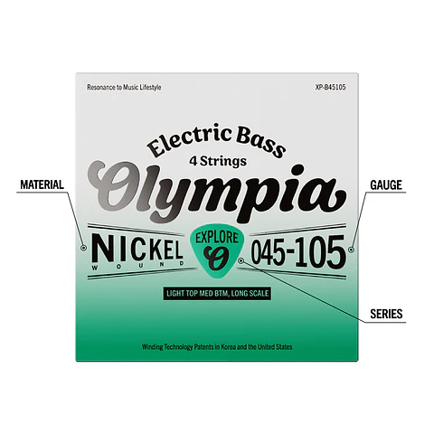 Set de Cuerdas para Bajo Eléctrico 45-105 XP-B45105 Olympia