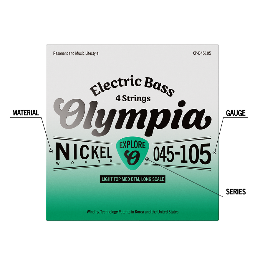 Set de Cuerdas para Bajo Eléctrico 45-105 XP-B45105 Olympia