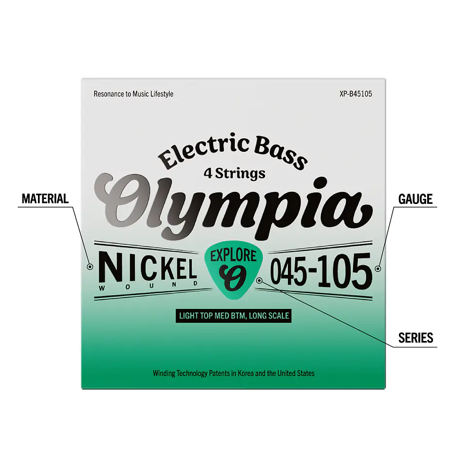 Set de Cuerdas para Bajo Eléctrico 45-105 XP-B45105 Olympia 2