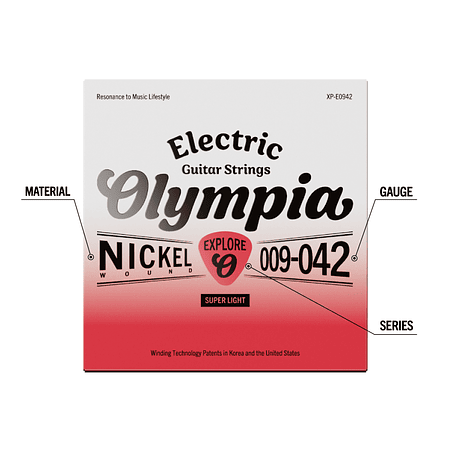 Set guitarra eléctrica Extralight 9-42 XP-E0942 Olympia