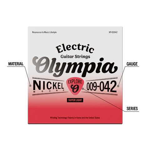 Set guitarra eléctrica Extralight 9-42 XP-E0942 Olympia