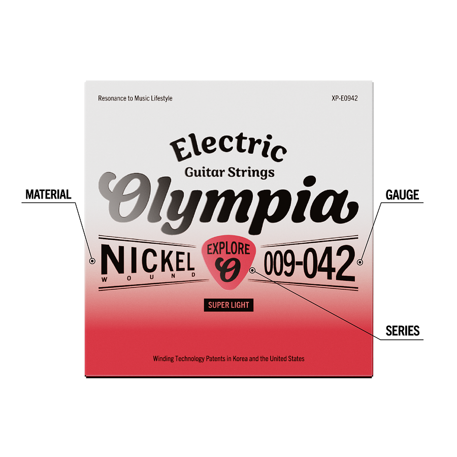 Set guitarra eléctrica Extralight 9-42 XP-E0942 Olympia