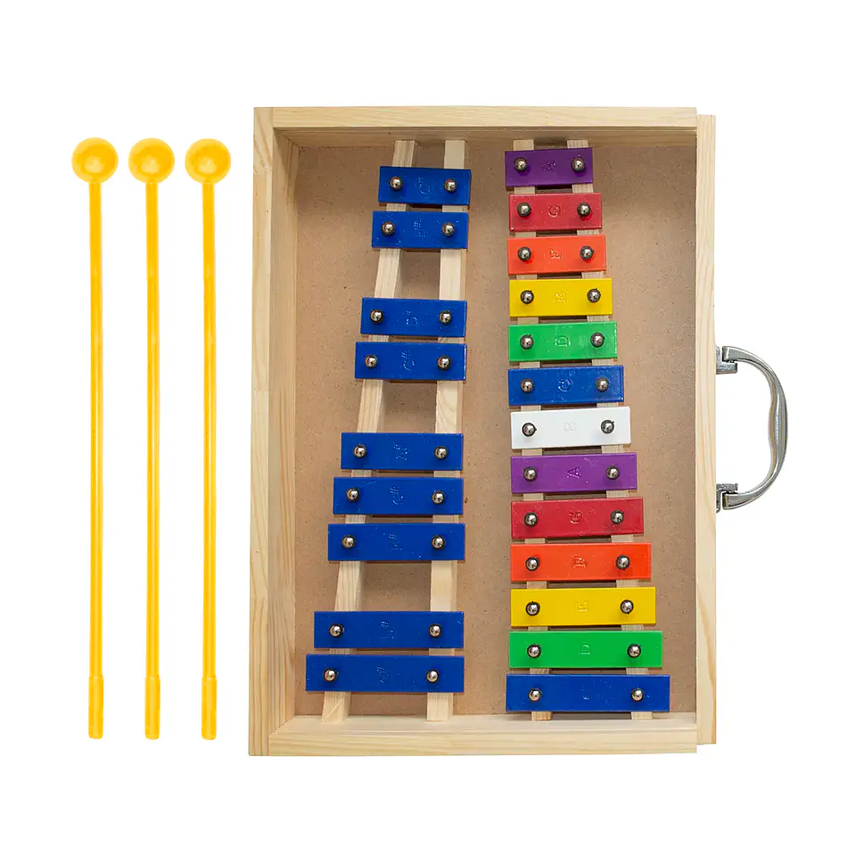 Metalófono Cromático 22 Tonos Color Caja Madera All22Sc 1