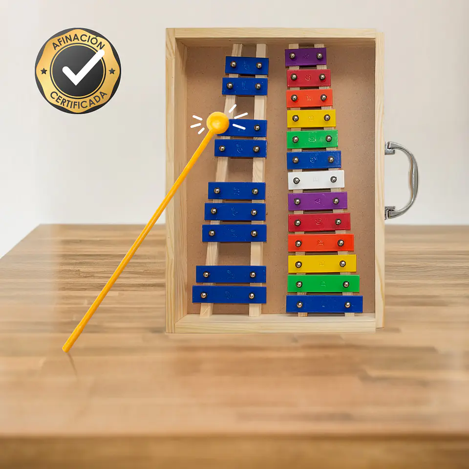 Metalófono Cromático 22 Tonos Color Caja Madera All22Sc 4