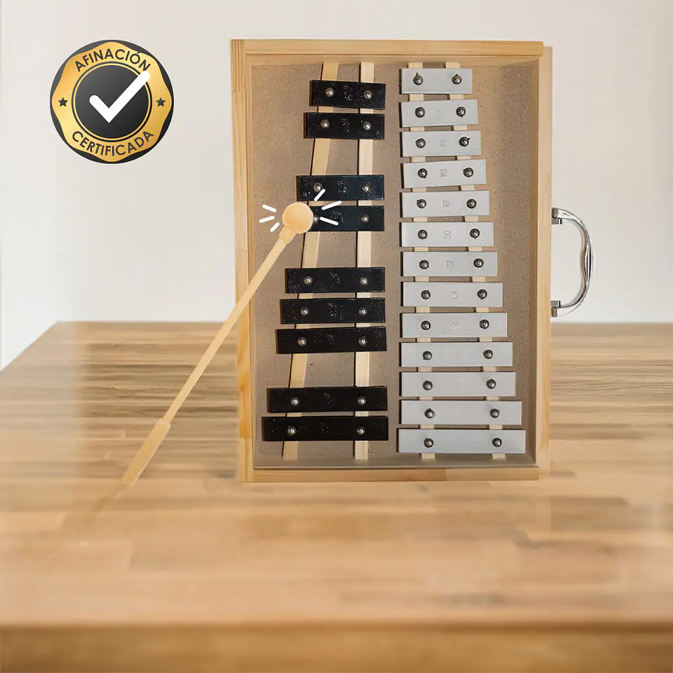 Metalófono Cromático 22 Tonos Caja Madera All22Ag 5