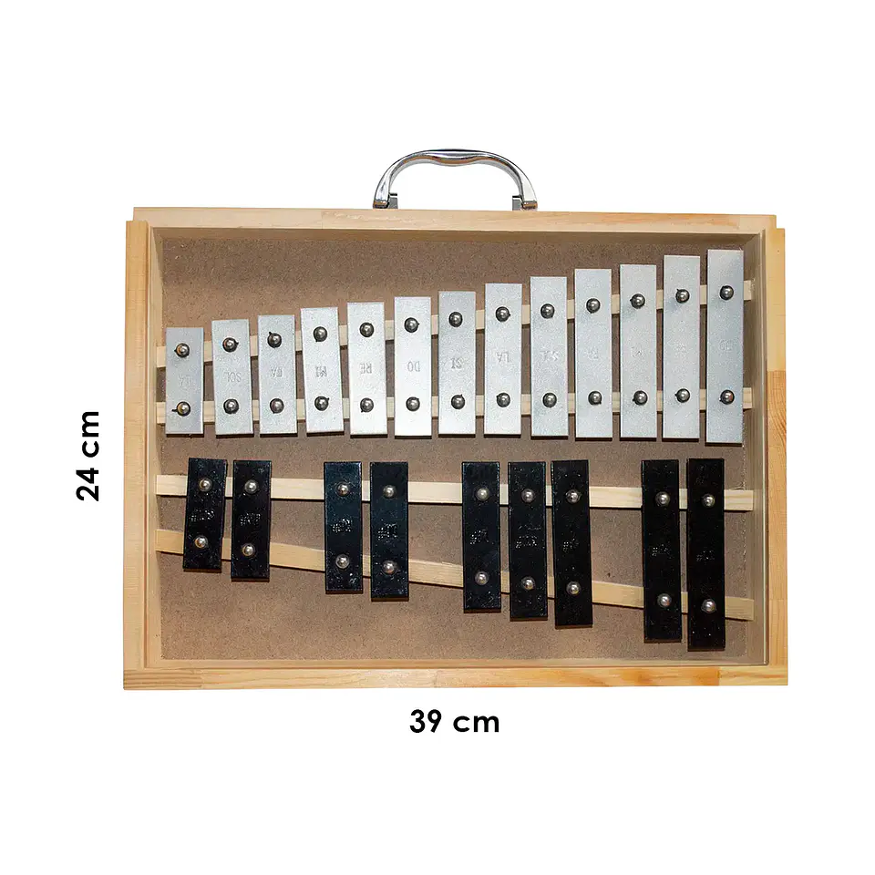 Metalófono Cromático 22 Tonos Caja Madera All22Ag 3
