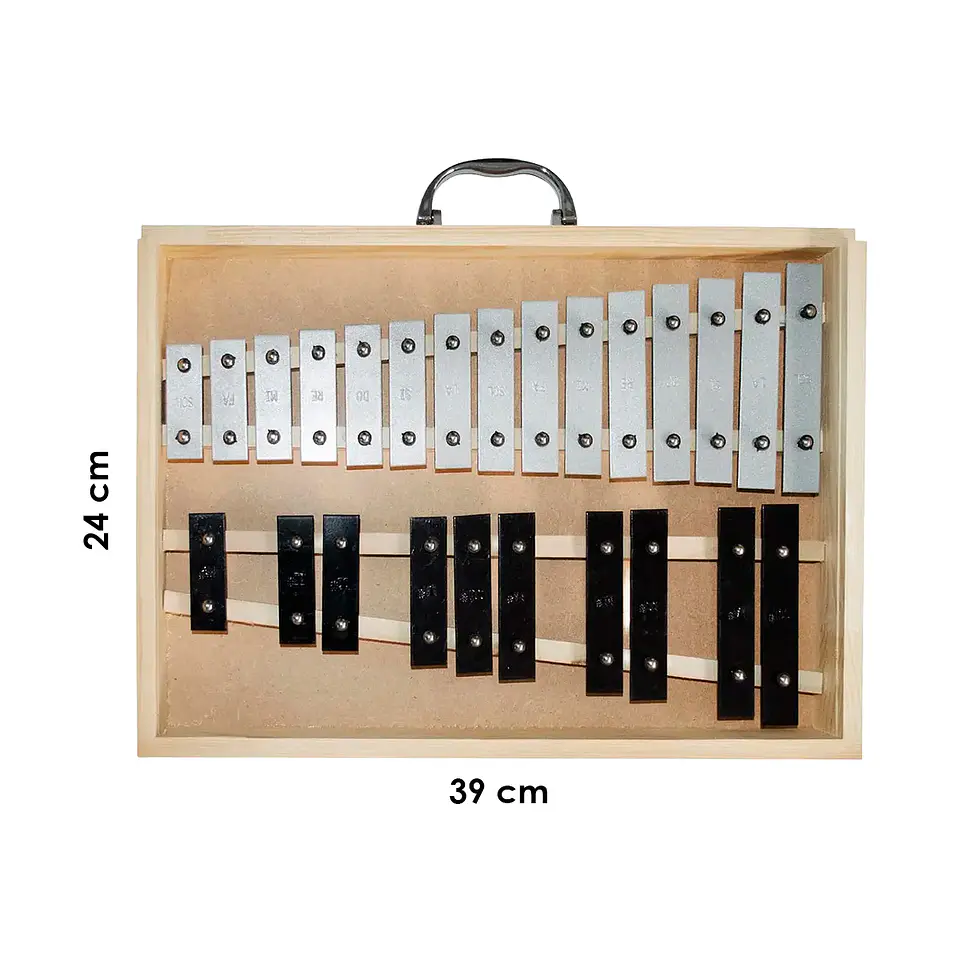 Metalófono Cromático de 25 Aluminio Caja madera All25Ag 4