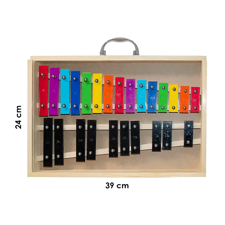 Metalófono Cromático 25 Tonos Color Caja Madera All25Sc 4