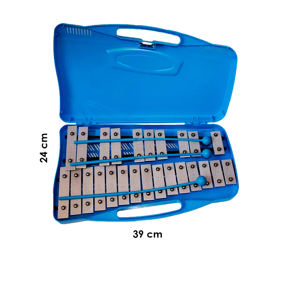 Metalófono Cromático 25 Tonos Azul All25W +Baqueta Adicional 4