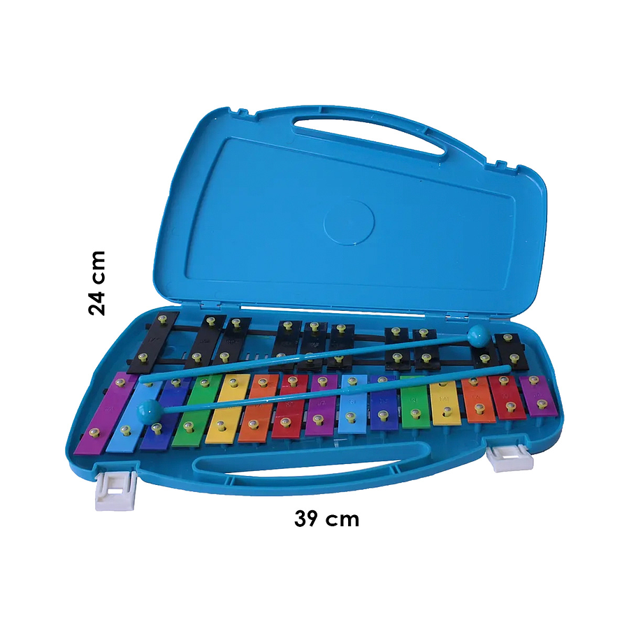 Metalófono Cromático De 25 Tonos Azul + Baqueta adicional