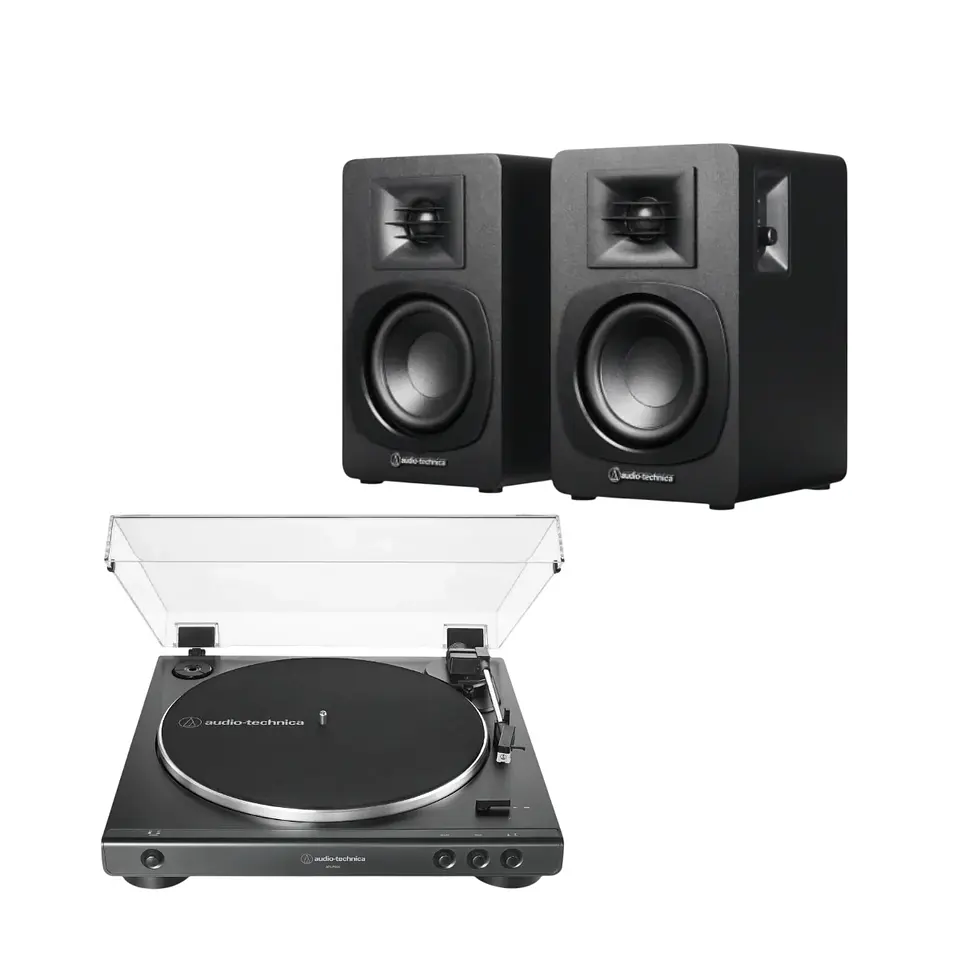 Pack Tornamesa Lp60X+Parlantes Sp3X Audiotechnica 1
