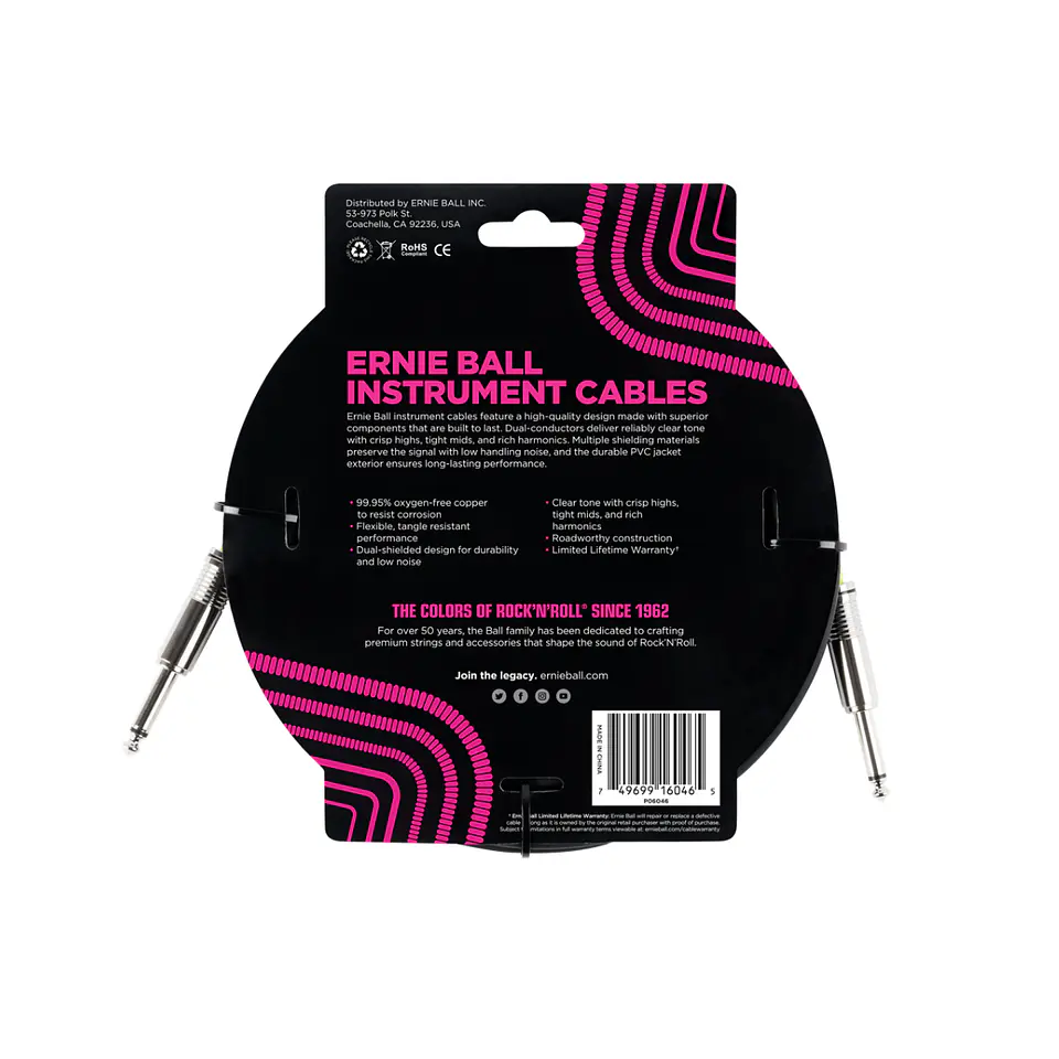Cable de Instrumento Plug de 6 Metros Ernie Ball 6046 2