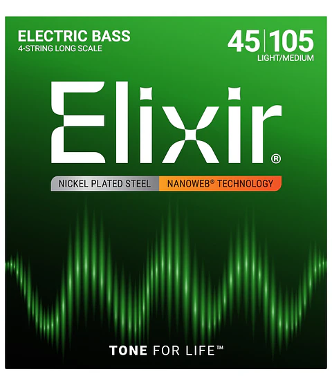 Set de Cuerdas Bajo Eléctrico Elixir Acero Niquelado 45-105