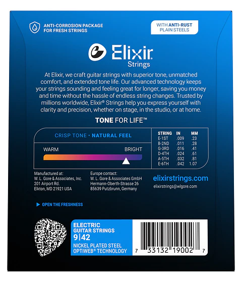 Set de Cuerdas Elixir Guit Eléct Ace SuperLight 09-42 19002