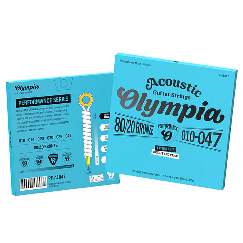 Set Cuerdas Guitarra Acústica 010-047 PF-A1047 Olympia