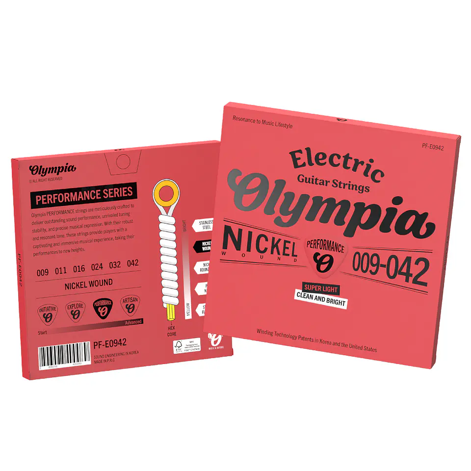 Set Cuerdas guitarra eléctrica 009-042 PF-E0942 Olympia 2