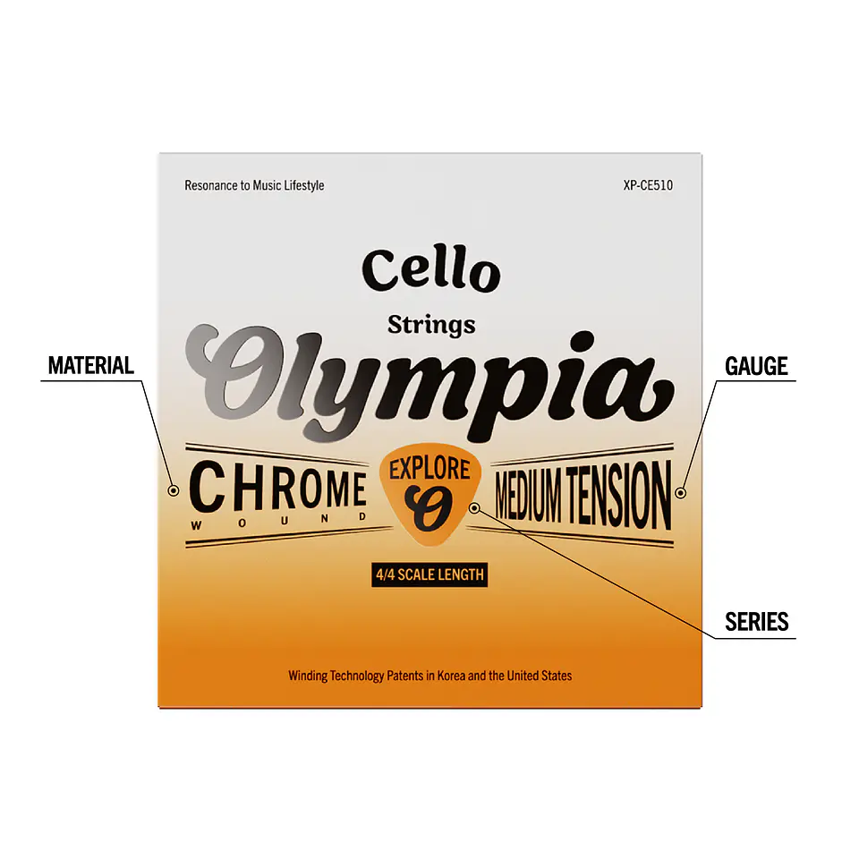 Set Cuerdas Cello 4/4 XP-CE510 Olympia 3
