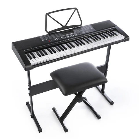 Teclado Musical Piano 61 Notas +Stand+Silla Ton-630