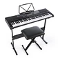 Teclado Musical Piano 61 Notas +Stand+Silla Ton-630 - Miniatura 1