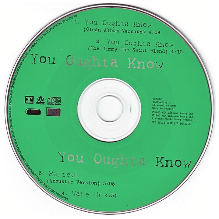 ALANIS MORISSETTE - YOU OUGHTA KNOW (CD SINGLE) / CD SINGLE USADO 4