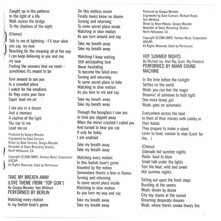 TOP GUN  - O.S.T (USA 1986) / CD USADO 7