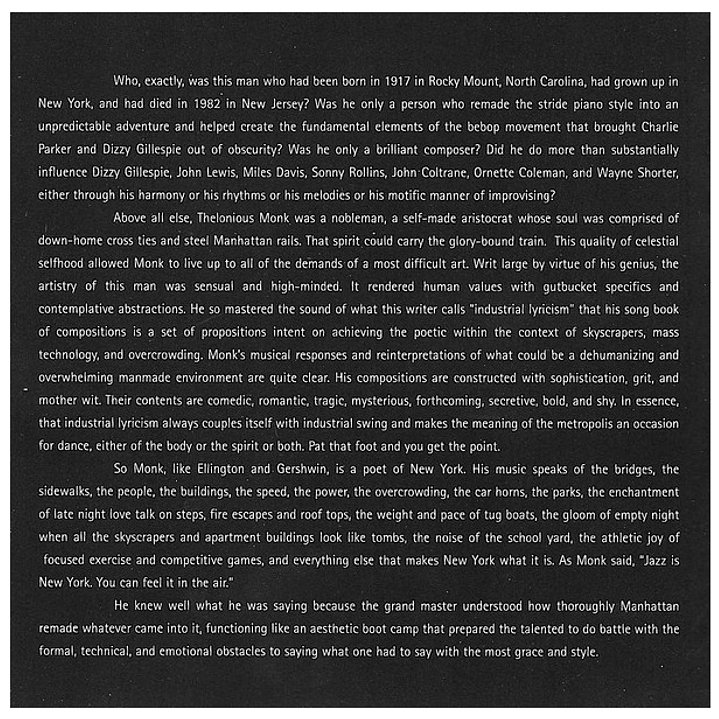 WYNTON MARSALIS - MARSALIS PLAYS MONK (STANDARD TIME VOL. 4) / CD USADO 8