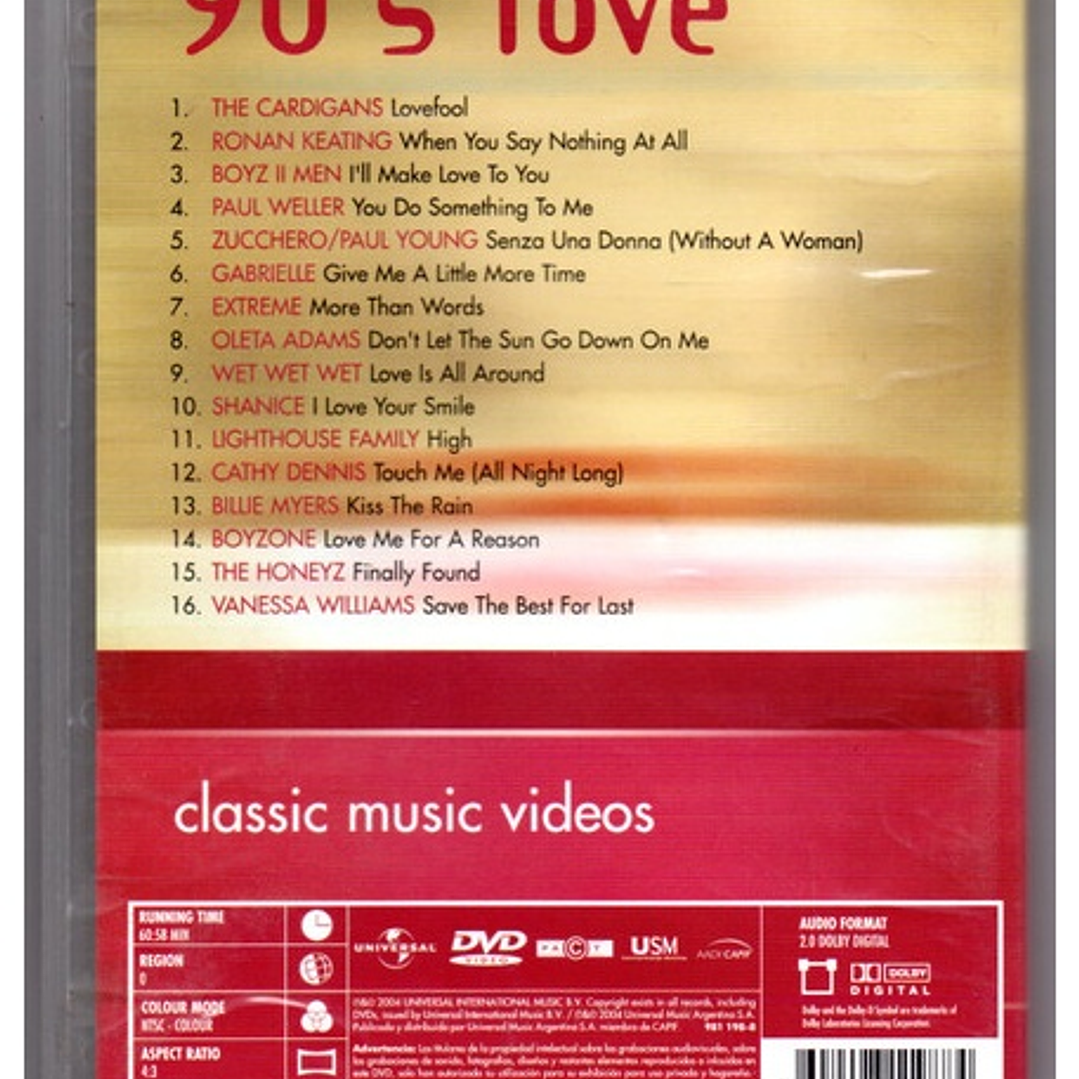 90'S LOVE - CLASSIC MUSIC VIDEO VARIOS / DVD USADO 2
