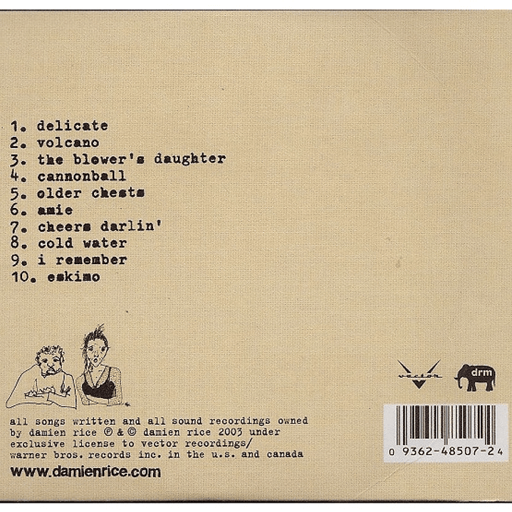 DAMIEN RICE  - O (IMPORTADO 2003) / CD USADO 2