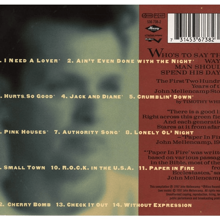 JOHN COUGAR MELLENCAMP  - THE BEST THAT I COULD DO (1978-1988) (GER 1997) / CD USADO 2