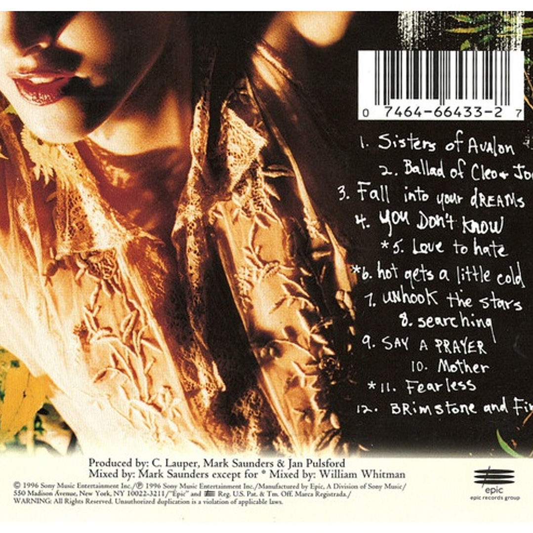 CYNDI LAUPER  - SISTERS OF AVALON (USA 1996) / CD USADO 2