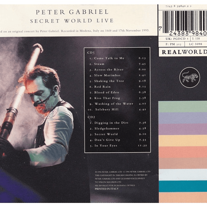 PETER GABRIEL  - SECRET WORLD LIVE (2CD) (ITALY) / CD USADO 2