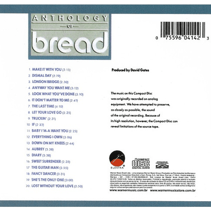 BREAD  - ANTHOLOGY OF BREAD (USA 1985) / CD USADO 4