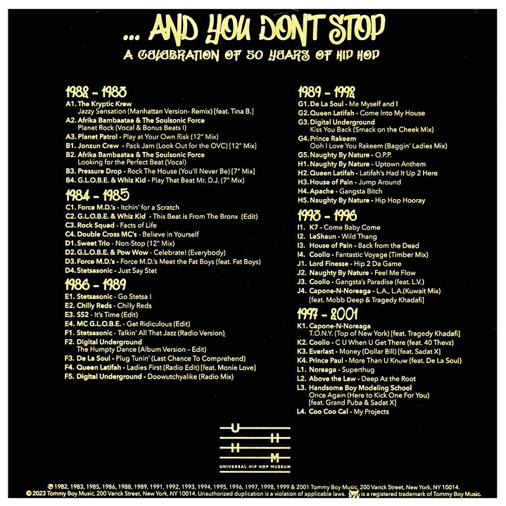 TOMMY BOY - A CELEBRATION OF 50 YEARS OF HIP HOP - VARIOUS (6LP) / VINILO 2