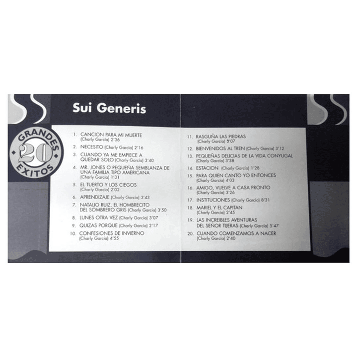 SUI GENERIS - 20 GRANDES EXITOS / CD USADO 4