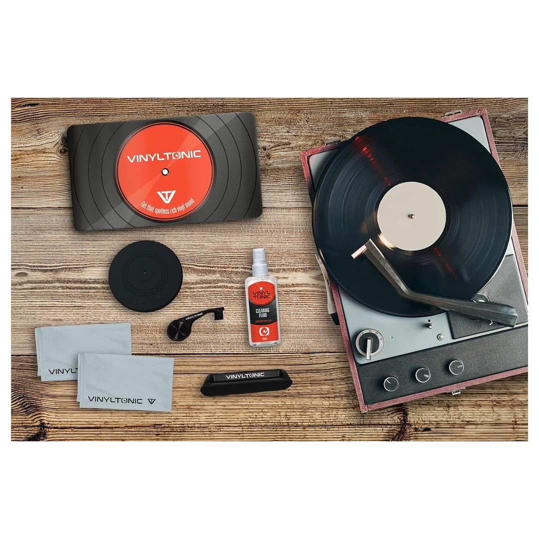 KIT LIMPIEZA DE VINILOS EN CAJA DE LATA (VINYLTONIC)  5