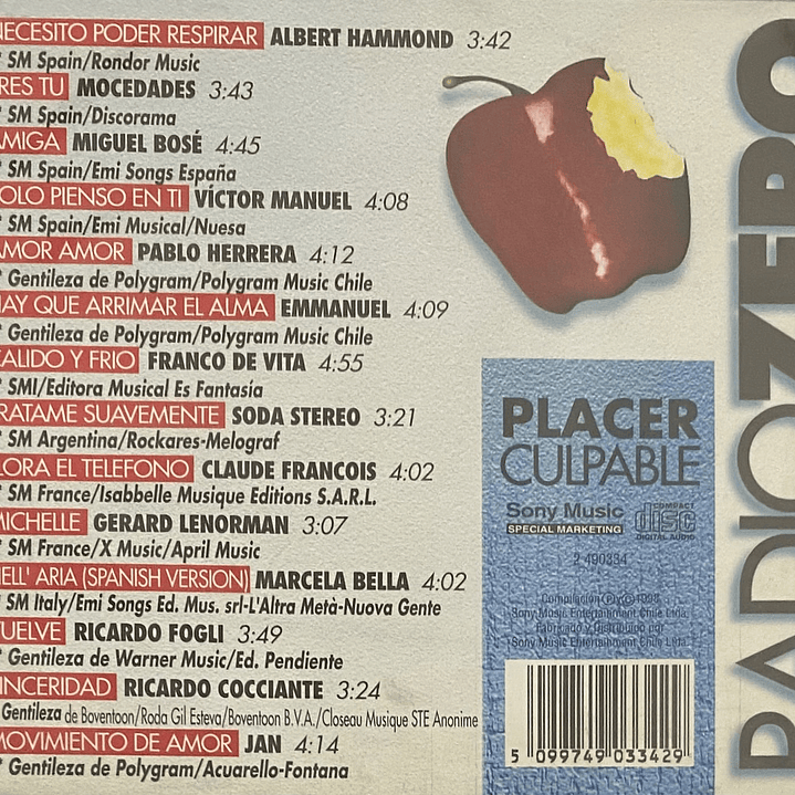 RADIO ZERO - PLACER CULPABLE / CD 2