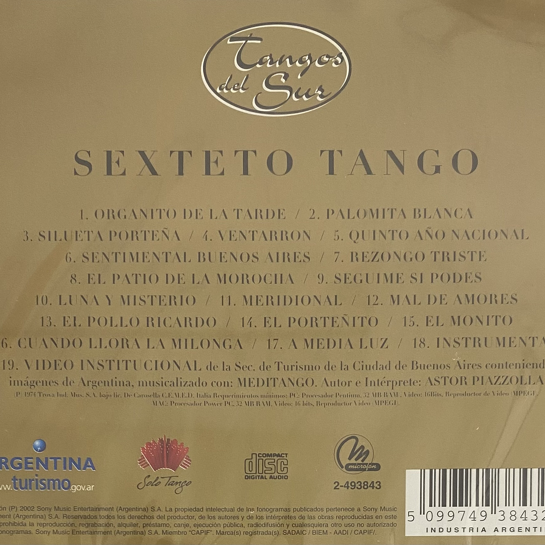 SEXTETO TANGO  - TANGOS DEL SUR / CD 2