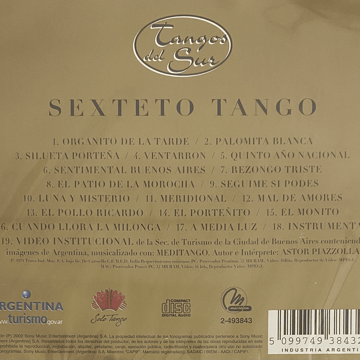 SEXTETO TANGO  - TANGOS DEL SUR / CD 2