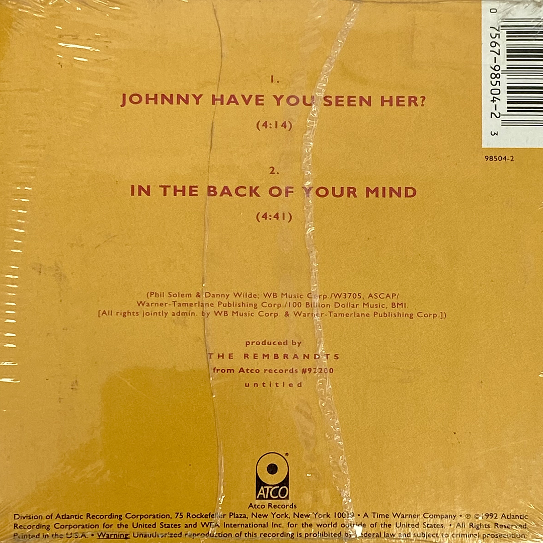 REMBRANDTS - JOHNNY HAVE YOU SEEN HER? / CD SINGLE 2