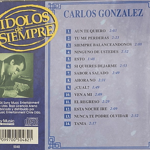CARLOS GONZALEZ - IDOLOS DE SIEMPRE / CD