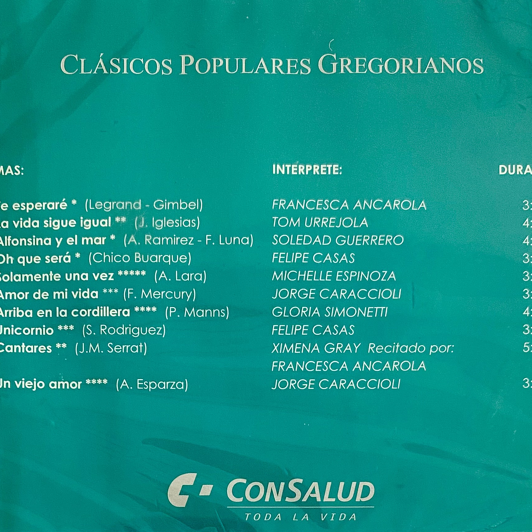 CLASICOS POPULARES GREGORIANOS - VARIOS / CD 2