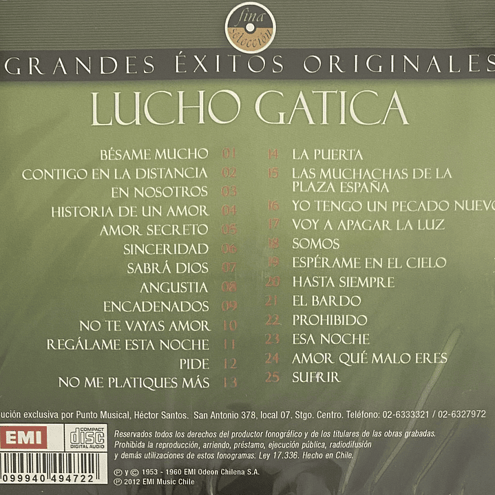 LUCHO GATICA - GRANDES EXITOS ORIGINALES / CD 2
