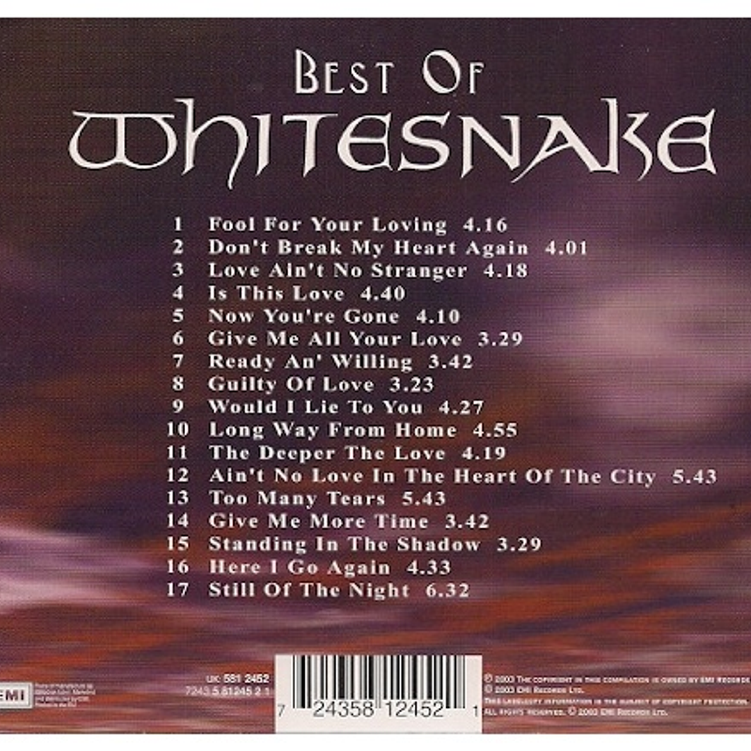WHITESNAKE - BEST OF WHITESNAKE / CD 2