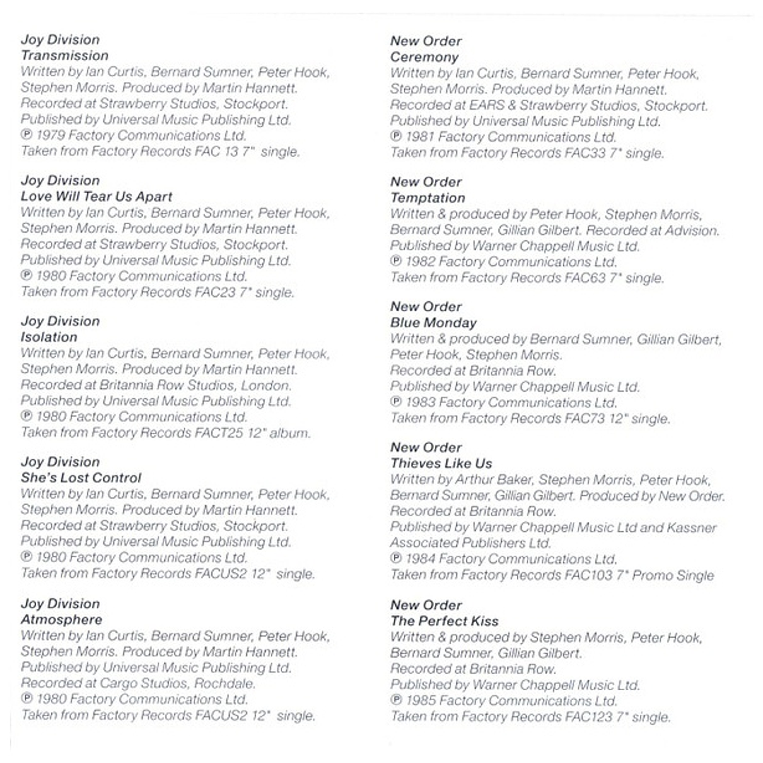 NEW ORDER & JOY DIVISION - TOTAL: THE BEST OF / CD 7