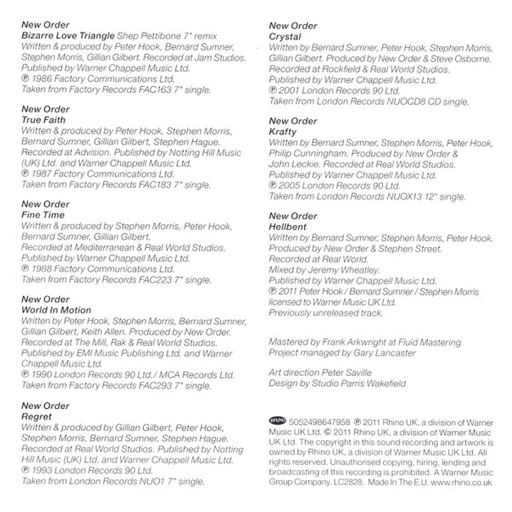 NEW ORDER & JOY DIVISION - TOTAL: THE BEST OF / CD 8