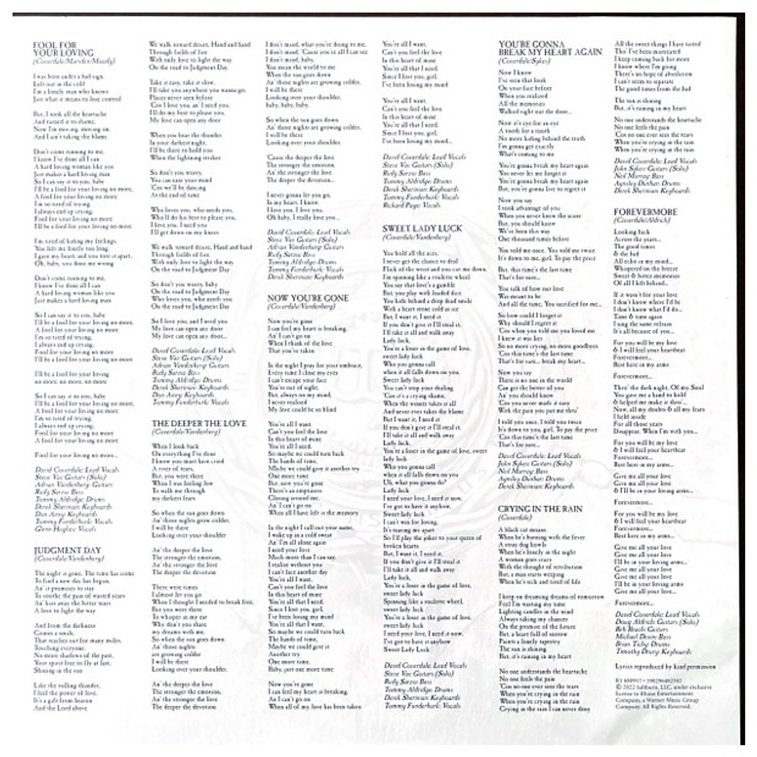 WHITESNAKE - GREATEST HITS (2LP) / VINILO 8