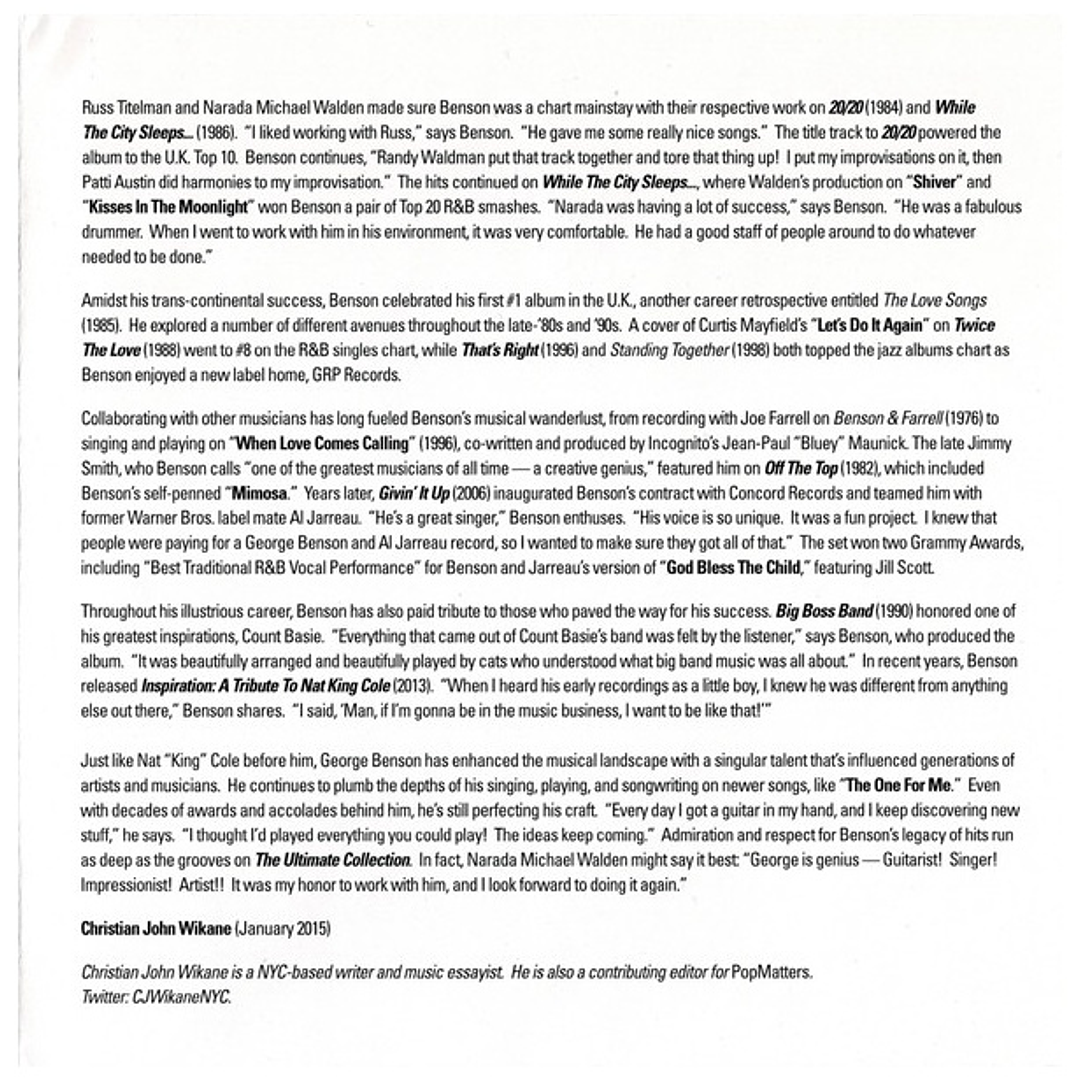GEORGE BENSON - THE ULTIMATE COLLECTION (2CD) / CD 9